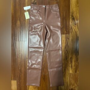 Aritzia Melina long leather pant size 6 NEW